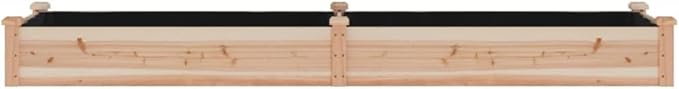 vidaXL Rectangular Raised Garden Bed in untreated Solid Fir Wood with Liner and Open Bottom - 94.5"x23.6"x9.8"