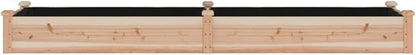 vidaXL Rectangular Raised Garden Bed in untreated Solid Fir Wood with Liner and Open Bottom - 94.5"x23.6"x9.8"
