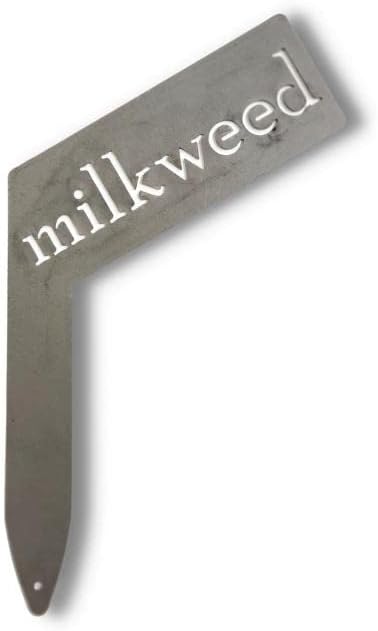 Planter Size Small Metal Garden Plant Vegetable Flower or Herb Markers 13.5 Inches Tall (milkweed, Raw, Unfinished Steel)
