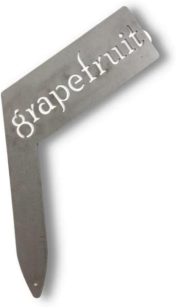 Planter Size Small Metal Garden Plant Vegetable Flower or Herb Markers 13.5 Inches Tall (grapefruit, Raw, Unfinished Steel)