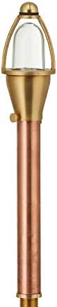 VOLT Flat Hat 12V Copper Mini Path Light (7" Shade, 15" Tall) for Low Voltage Landscape Lighting on Outdoor Pathway, Walkway, Garden, Driveway or Patio