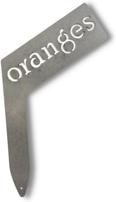 Planter Size Small Metal Garden Plant Vegetable Flower or Herb Markers 13.5 Inches Tall (oranges, Raw, Unfinished Steel)