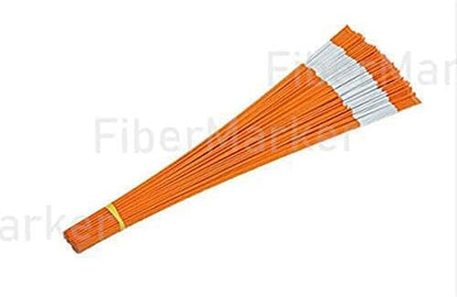 FiberMarker 20 Pcs Reflective Driveway Markers Stakes 48 Inch Orange Driveway Reflectors 1/4 Inch Dia Solid Snow Poles for Snow Plowing