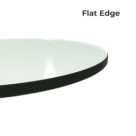 Custom Cut Round Glass Table Top 1/4" Thick - Clear Tempered Glass Cut to Size - Replacement for Table Tops with Flat Edge