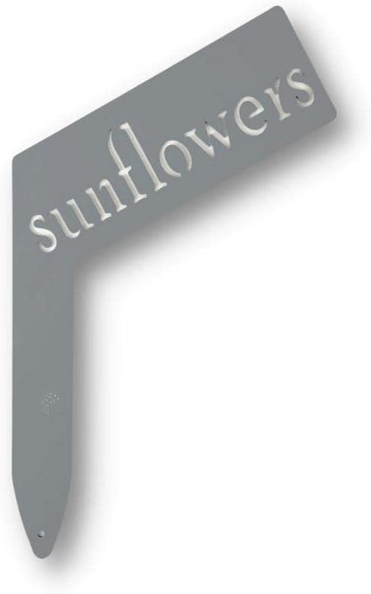 Planter Size Small Metal Garden Plant Vegetable Flower or Herb Markers 13.5 Inches Tall (sunflowers, Primed Finish)