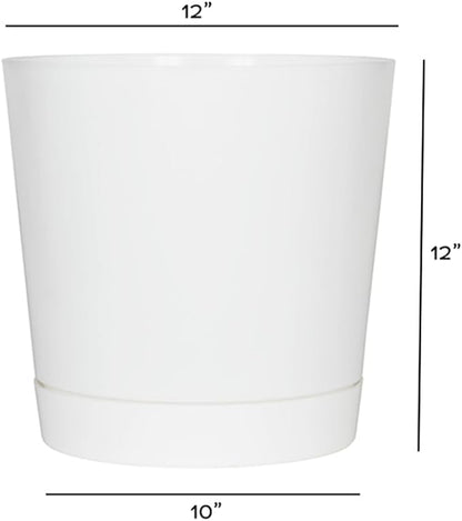 Novelty Majestic Full Depth Cylinder Pot, Glossy White, 12-Inch (10122)