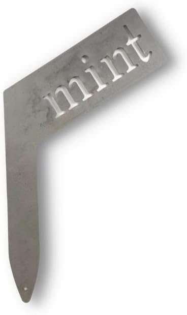Planter Size Small Metal Garden Plant Vegetable Flower or Herb Markers 13.5 Inches Tall (mint, Raw, Unfinished Steel)