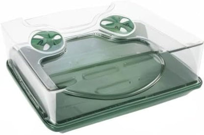 EarlyGrow 70738 Medium Domed Propagator, 15" x 9" x 7", Black/Dark Green