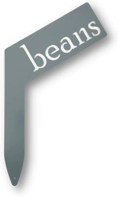 Planter Size Small Metal Garden Plant Vegetable Flower or Herb Markers 13.5 Inches Tall (beans, Primed Finish)