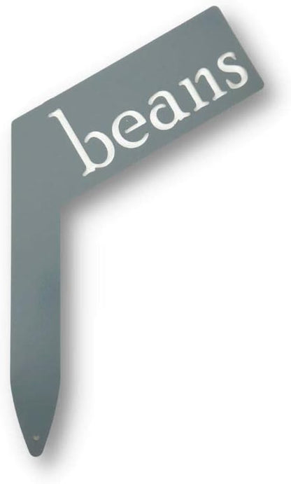 Planter Size Small Metal Garden Plant Vegetable Flower or Herb Markers 13.5 Inches Tall (beans, Primed Finish)
