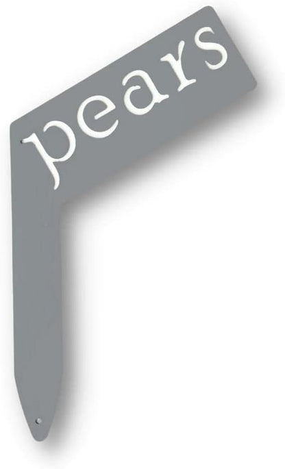 Planter Size Small Metal Garden Plant Vegetable Flower or Herb Markers 13.5 Inches Tall (pears, Primed Finish)