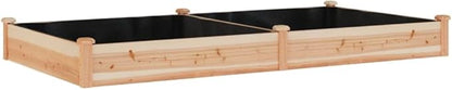 vidaXL Solid Wood Fir Garden Raised Bed with Liner 94.5"x47.2"x9.8" - Ample Space for Plants, Vegetables, Herbs - Ideal for Garden, Patio Decor