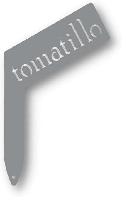 Planter Size Small Metal Garden Plant Vegetable Flower or Herb Markers 13.5 Inches Tall (tomatillo, Primed Finish)