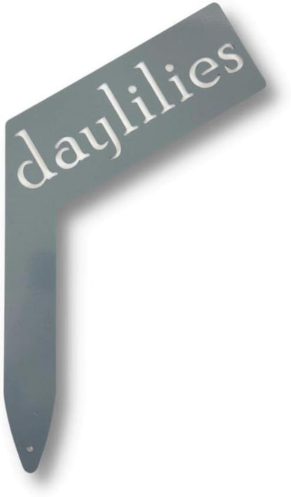 Planter Size Small Metal Garden Plant Vegetable Flower or Herb Markers 13.5 Inches Tall (daylilies, Primed Finish)