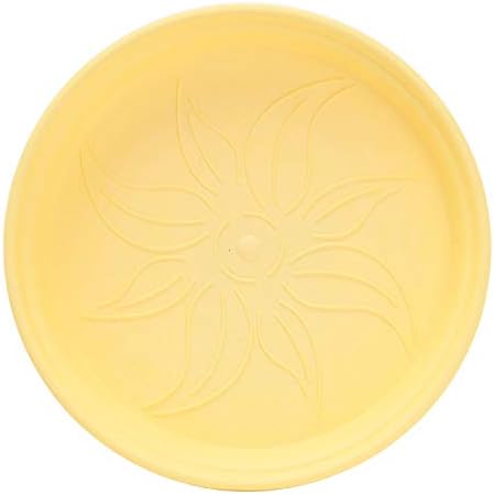 Mintra Home Garden Pots 4pk - Flowers, Herbs, Plants, Indoor, Outdoor, Colorful, Wholesale, Bulk (Yellow, 17cm Diameter (6.6in))