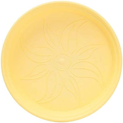 Mintra Home Garden Pots 4pk - Flowers, Herbs, Plants, Indoor, Outdoor, Colorful, Wholesale, Bulk (Yellow, 19cm Diameter (7.5in))