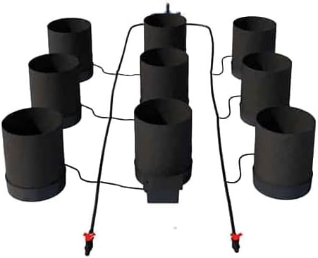 AutoPot 9 Pot GeoPot System with 3 Gallon Fabric Pots - Self-Watering, Gravity-Fed Hydroponic System (9Pot with No Tank)