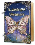 SUPERDANT Butterfly Greeting Card Organizer Birthday Gift Card Holder Wonderful Memories Cards Keeper Storage Keepsake Book Binder Post Cards Photo Album Holder Wedding Planner Journal Keepsake Gifts