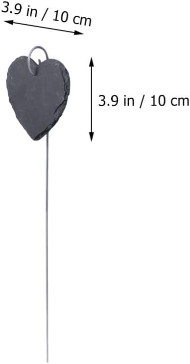 GANAZONO Plant Labels for Outdoor Garden Slate Garden Signs Heart Shaped Reusable Garden Chalkboard Labels Plant Markers Nursery Garden Labels 3 Pcs 10cm