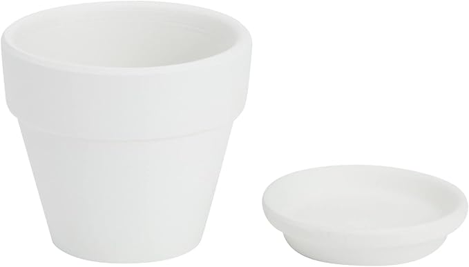 Juvale Mini Terracotta Pots - Pot with Drainage Hole - Versatile Succulent & Herb Planter - Paintable White Planter for Custom Decor - Pack of 12, White, 2.9 x 2.9 x 2.5 in