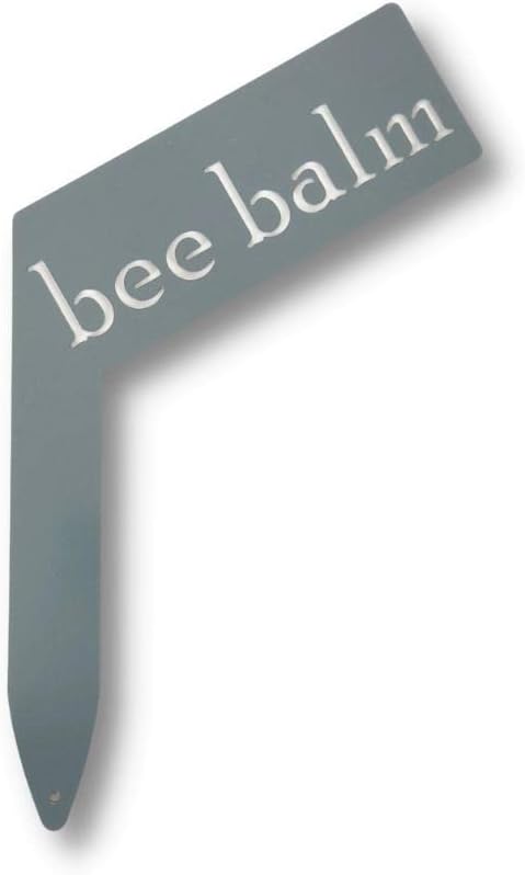 Planter Size Small Metal Garden Plant Vegetable Flower or Herb Markers 13.5 Inches Tall (bee balm, Primed Finish)