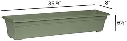Root & Vessel 16360, Sage, Countryside Flower Box Planter, 36-Inch