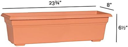Root & Vessel 16245 Countryside Flower Box, 24-Inch, Terracotta