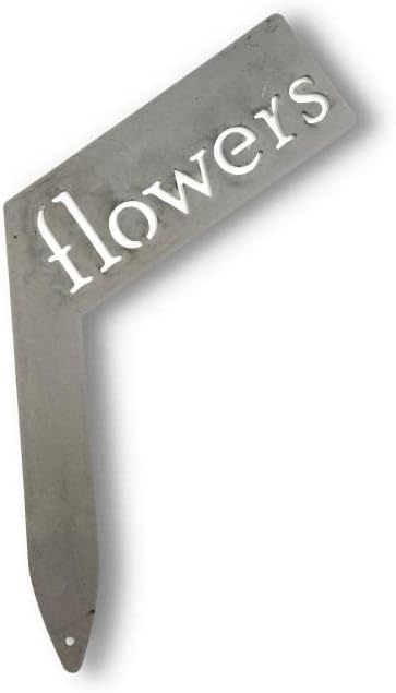Planter Size Small Metal Garden Plant Vegetable Flower or Herb Markers 13.5 Inches Tall (flowers, Raw, Unfinished Steel)