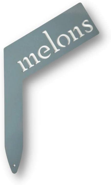 Planter Size Small Metal Garden Plant Vegetable Flower or Herb Markers 13.5 Inches Tall (melons, Primed Finish)