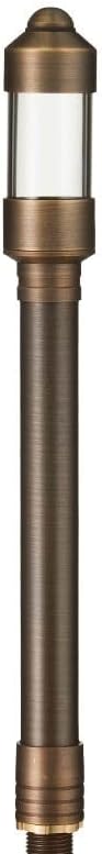 VOLT Turtle Safe 12V Brass Max Spread Mini LED Path Light (Bronze) with 3W Amber GU4 LED Bulb for Low Voltage Landscape Lighting on Outdoor Pathway, Walkway, Garden, Driveway or Patio