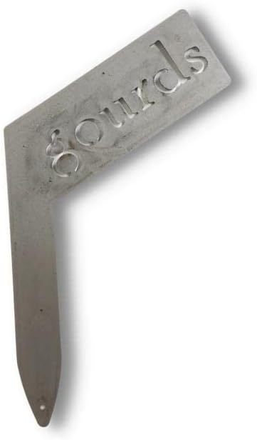 Planter Size Small Metal Garden Plant Vegetable Flower or Herb Markers 13.5 Inches Tall (gourds, Raw, Unfinished Steel)