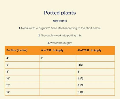 True Organic Bone Meal – Organic Fertilizer for Growth, Flowering, and Fruit Production – 25lb Bag Covers 508 Sq. Ft.