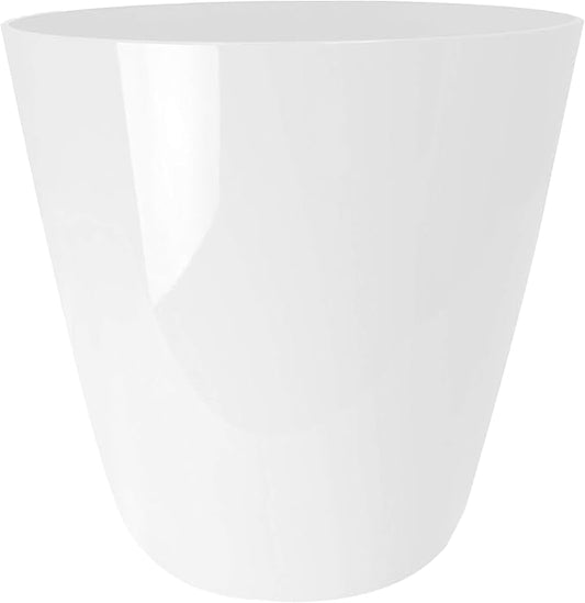 The HC Companies Aria Round Self-Watering Pot - Lightweight Plastic Planter for Herbs & More - Durable Plant Pots for Indoor Plants & Outdoor Plants (6" Glossy White, Pack of 1)