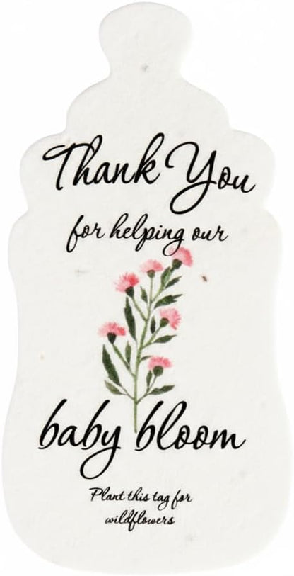 Bottle Shaped Seed Paper – 15Pcs Pink Shower Favors for Guests with Wildflower Seeds, Writable & Plantable, Shower Favor Gifts for Guest