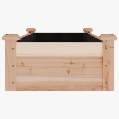 vidaXL Solid Fir Wood Raised Garden Bed-Rectangular Planter with Liner for Outdoor/Patio, 47" x 18" x 10", Brown Natural, Open Bottom, Assembly Req.