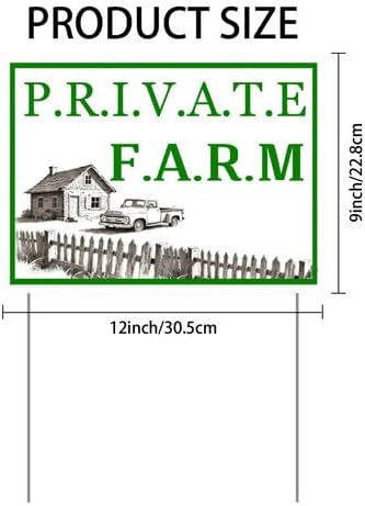 Private Farm Yard Sign With Stake Stand Plastic Signage Double Sided Sign Funny Garden Decor 9 x 12 Inches Sturdy Rust Free Weatherproof Outdoor Use