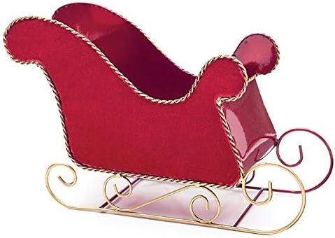 Burton+Burton Red Velvet Tin Sleigh Planter