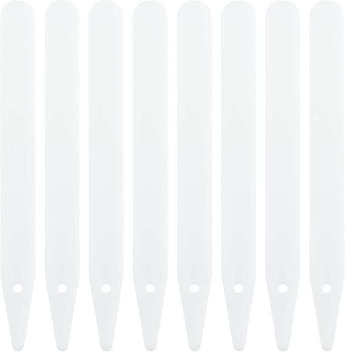 KINGLAKE 100 Pcs 6 Inch Thick Plastic Plant Nursery Garden Labels, Plant Name Waterproof Identification Stakes Tags for Seedling,Vegetable White