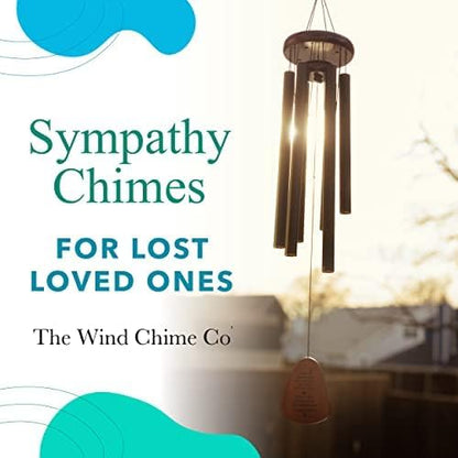 32" Personalized Memorial Wind Chimes, Sympathy Wind Chimes Gift for The Loss of A Loved one, Home Decor Outdoor Garden, Soothing Melodic Tones with Mute Option.