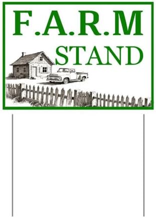 Farm Stand Yard Sign With Stake Stand Plastic Signage Double Sided Sign Funny Garden Decor 9 x 12 Inches Sturdy Rust Free Weatherproof Outdoor Use
