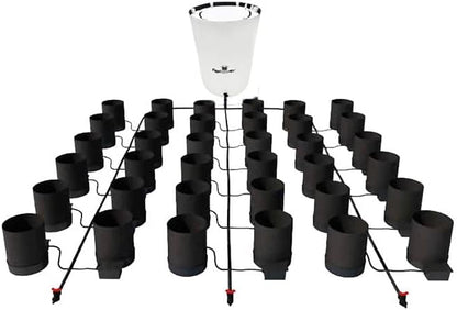 AutoPot 36 Pot GeoPot System with 3 Gallon Fabric Pots - Self-Watering, Gravity-Fed Hydroponic System (36Pot with 105 gal PRO Flexi Tank) Indoor, Black
