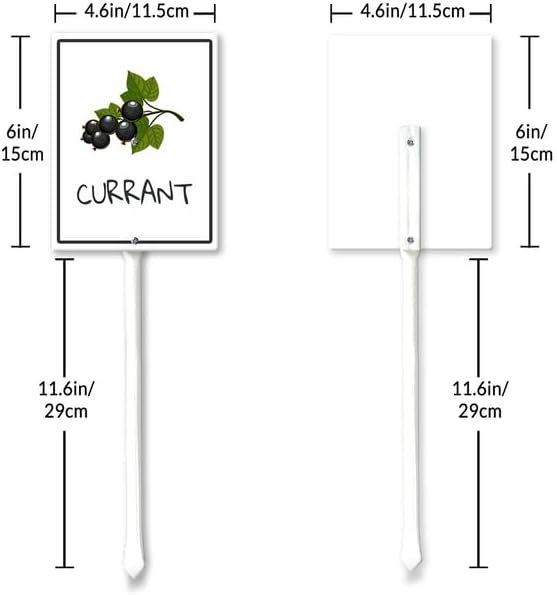 Currant Marker Yard Sign with Stakes 4.6in×6in, Sturdy Aluminum Yard Signs, Plant Markers for Vegetable Flowers Plants, Plant Labels Sign, Outdoor Garden Stakes Supplies for Plant