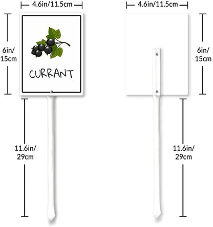 Currant Marker Yard Sign with Stakes 4.6in×6in, Sturdy Aluminum Yard Signs, Plant Markers for Vegetable Flowers Plants, Plant Labels Sign, Outdoor Garden Stakes Supplies for Plant