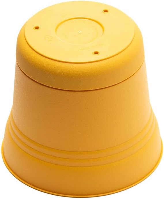 Bloem Saturn Planter w/Saucer (SP1023), Earthy Yellow, 10"