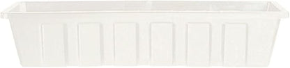 Root & Vessel Poly-Pro Plastic Flower Box Planter, White, 36-Inch