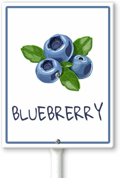 Blueberry Marker Yard Sign with Stakes 4.6in×6in, Aluminum Yard Signs, Waterproof Plant Marker Reusable Garden Stake Tags with Vegetable Names for Nursery Outdoor Garden