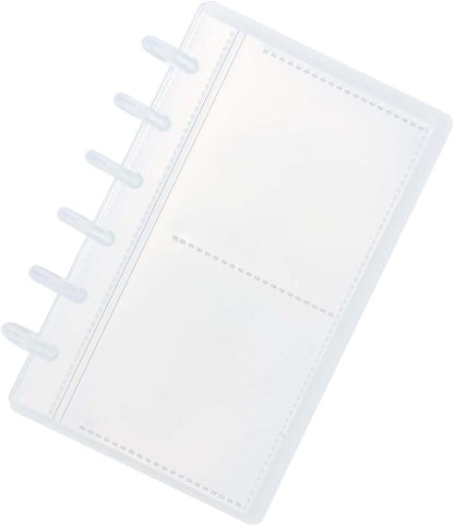Discbound Photo Album with Frosted PP Cover 20 Sheets Clear PP Sleeves 6 Discs Bound Organizer Left Side Open Pockets for Cash Money Stickers Photos Cards (6 Rings 2 Pockets)