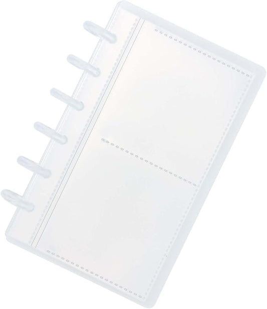 Discbound Photo Album with Frosted PP Cover 20 Sheets Clear PP Sleeves 6 Discs Bound Organizer Left Side Open Pockets for Cash Money Stickers Photos Cards (6 Rings 2 Pockets)