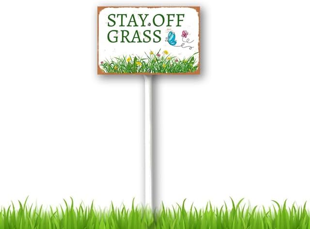 8 x 12 inch Stay Off Grass Yard Sign Stakes Outdoor Lawn Yard Signs