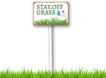 8 x 12 inch Stay Off Grass Yard Sign Stakes Outdoor Lawn Yard Signs